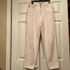 Bugle Boy sz 8 Vintage Off White Jeans with 12 inch inseam.